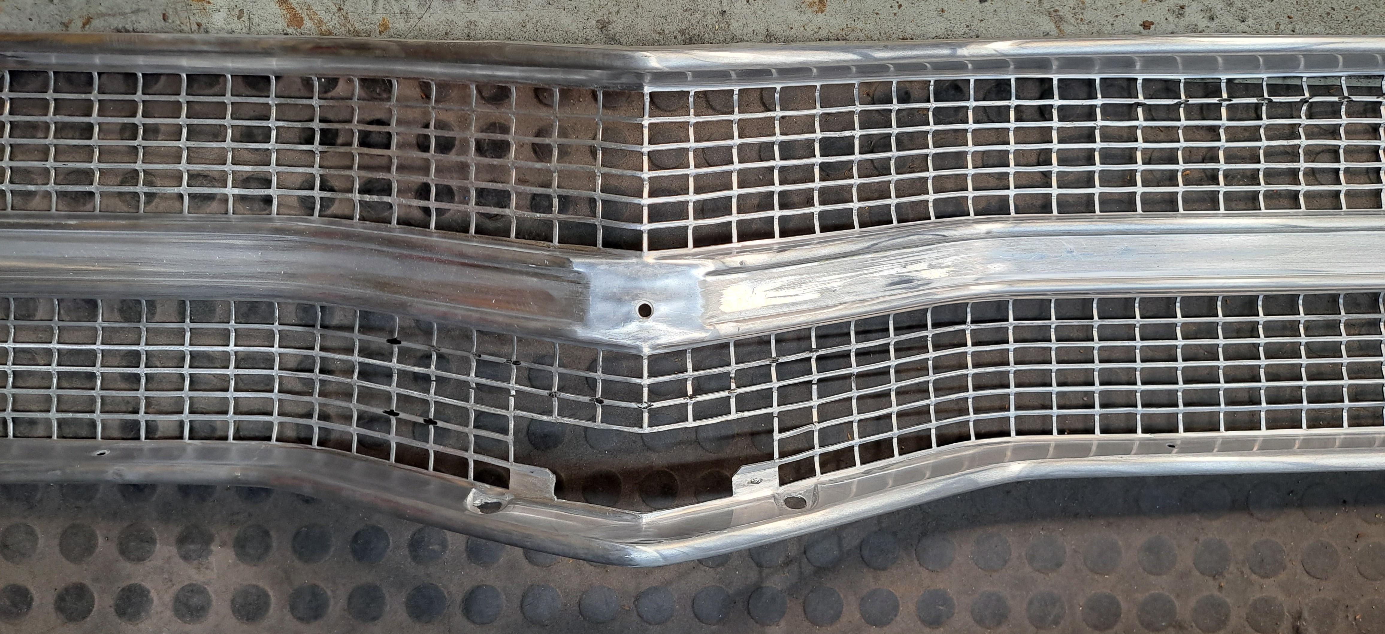 Grill restoration prepared for chrome plating